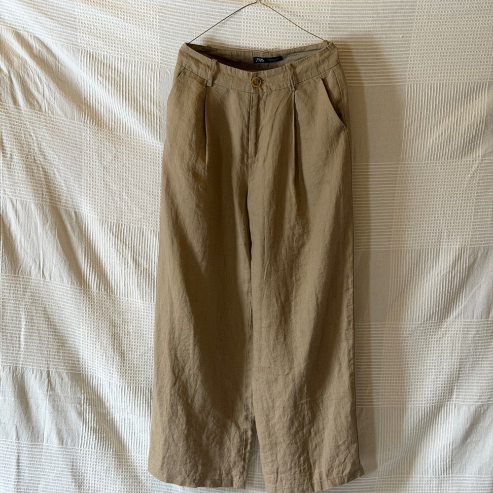 Zara Linen Wide Leg Trousers
